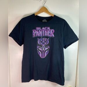 Marvel Black Panther Men’s T-Shirt L — Cotton Graphic Tee, Front Print